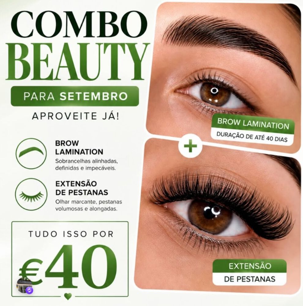 Combo Beauty de setembro: brow lamination e extensão de pestanas por 40€